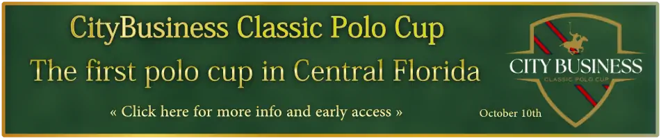Ad for the city business polo cup in Orlando Florida