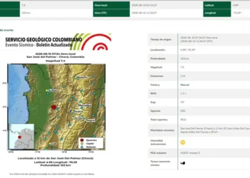Terremoto de magnitud 7,4 sacude el occidente de Colombia